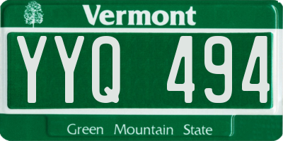 VT license plate YYQ494