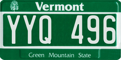 VT license plate YYQ496