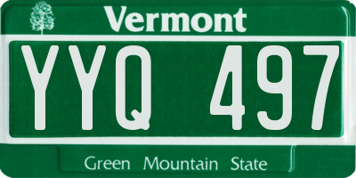 VT license plate YYQ497