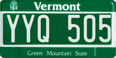 VT license plate YYQ505