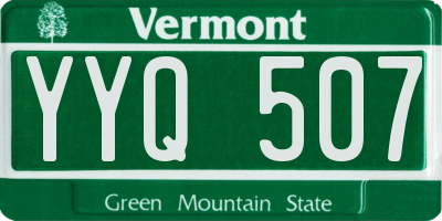VT license plate YYQ507