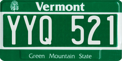 VT license plate YYQ521