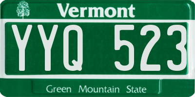 VT license plate YYQ523