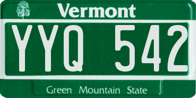 VT license plate YYQ542