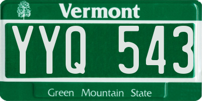 VT license plate YYQ543