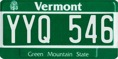 VT license plate YYQ546