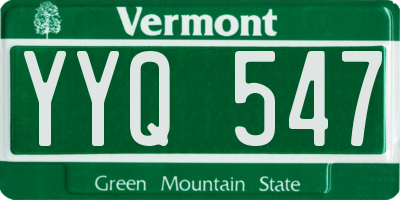 VT license plate YYQ547