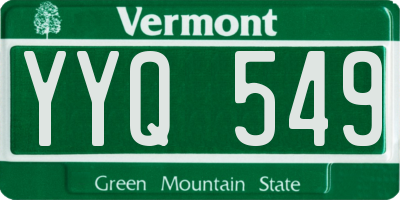 VT license plate YYQ549