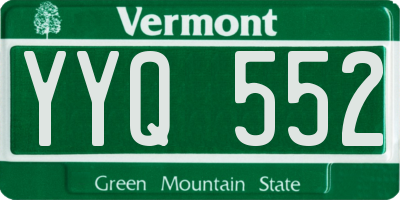 VT license plate YYQ552