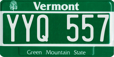 VT license plate YYQ557