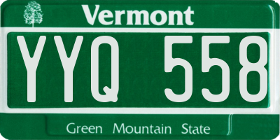 VT license plate YYQ558