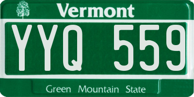 VT license plate YYQ559