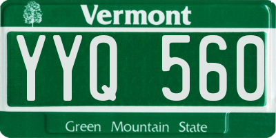 VT license plate YYQ560