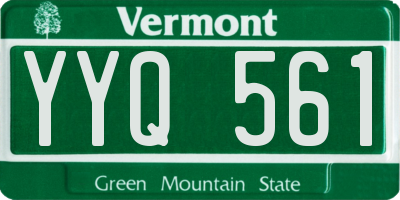VT license plate YYQ561