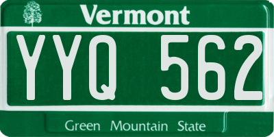 VT license plate YYQ562