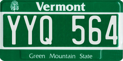 VT license plate YYQ564