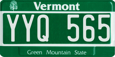 VT license plate YYQ565