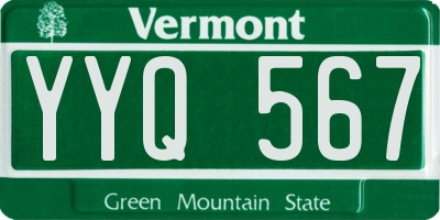 VT license plate YYQ567