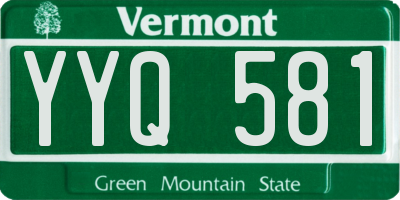 VT license plate YYQ581
