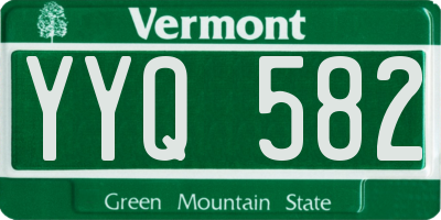 VT license plate YYQ582