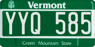 VT license plate YYQ585
