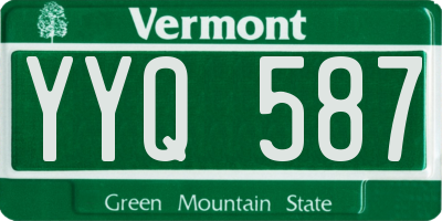 VT license plate YYQ587