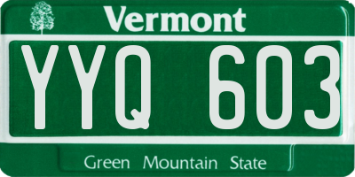 VT license plate YYQ603