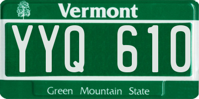 VT license plate YYQ610