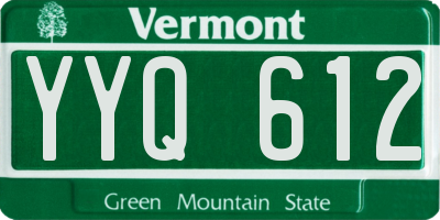 VT license plate YYQ612