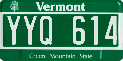 VT license plate YYQ614