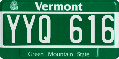 VT license plate YYQ616