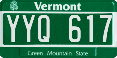 VT license plate YYQ617