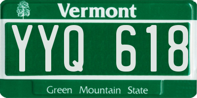 VT license plate YYQ618