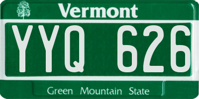 VT license plate YYQ626
