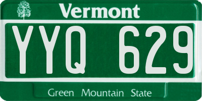 VT license plate YYQ629