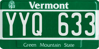 VT license plate YYQ633