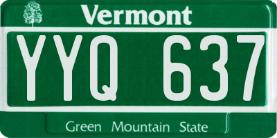 VT license plate YYQ637