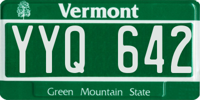 VT license plate YYQ642
