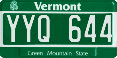 VT license plate YYQ644