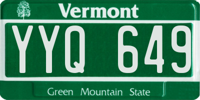 VT license plate YYQ649