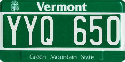 VT license plate YYQ650