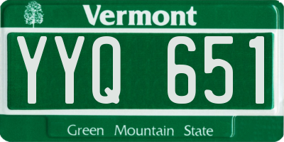 VT license plate YYQ651