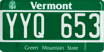VT license plate YYQ653