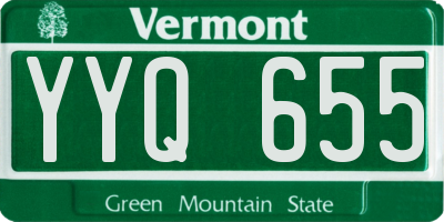 VT license plate YYQ655