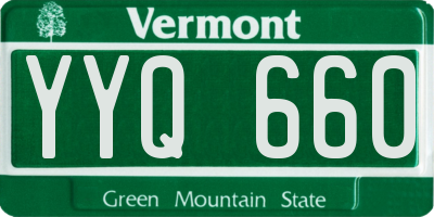 VT license plate YYQ660