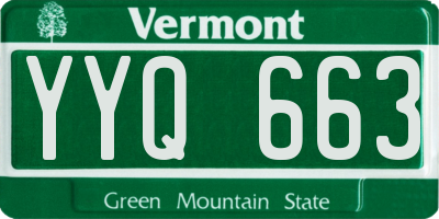 VT license plate YYQ663