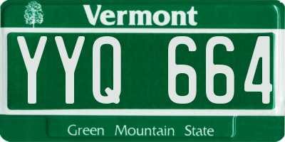 VT license plate YYQ664