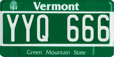 VT license plate YYQ666