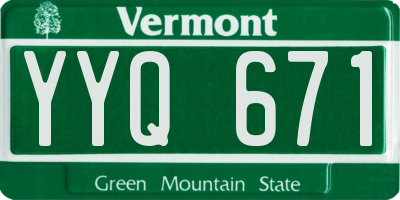 VT license plate YYQ671