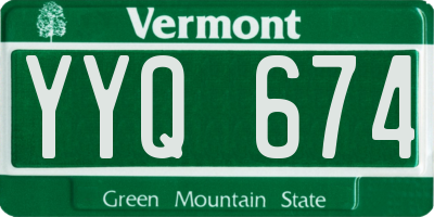 VT license plate YYQ674